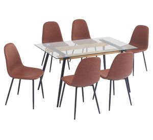 Comedor 6 sillas Creta 76x140x80 cm