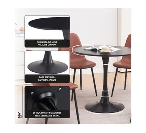 Comedor 4 sillas Saona café 76x80x80 cm