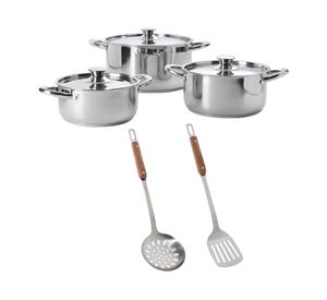 Set batería + utensilios cocina Acero inoxidable 8 piezas SET-AHCOC15