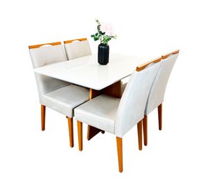 Comedor Annecy 120x80 cm 4 Sillas gris