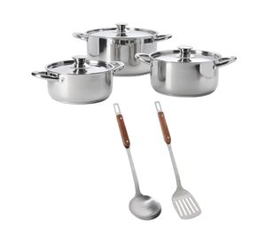 Set batería + utensilios cocina Acero inoxidable 8 piezas SET-AHCOC14