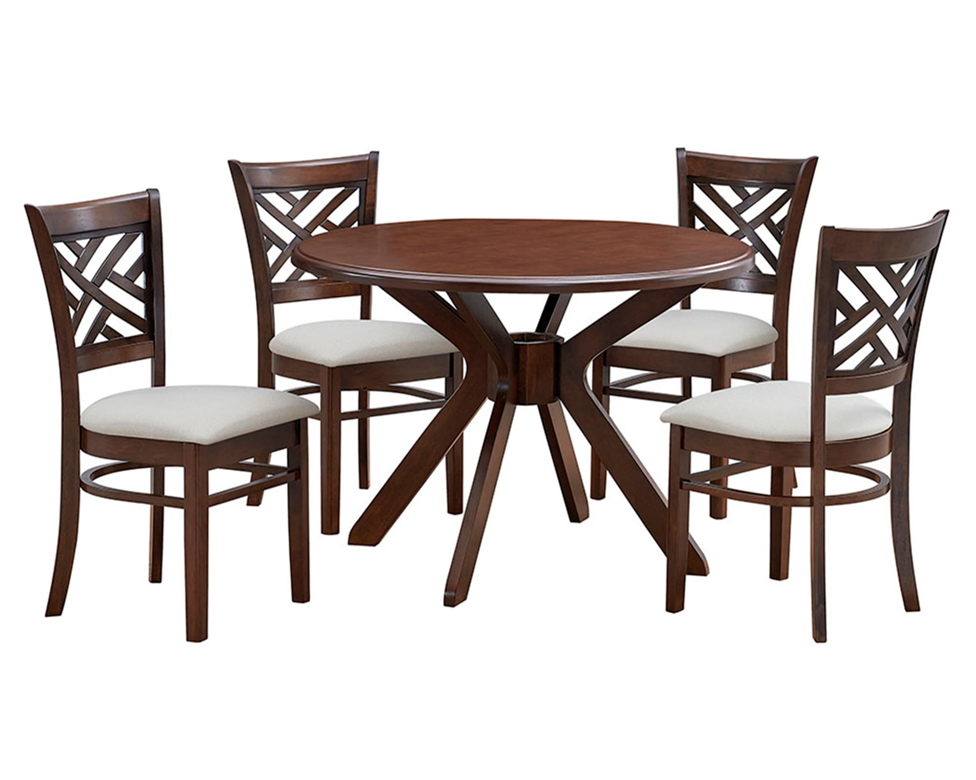 Alaia Home Comedor 4 sillas Amelie café/marfil 74x106x106 cm