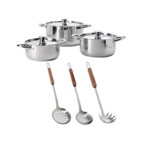 Set batería + utensilios cocina Acero inoxidable 9 piezas SET-AHCOC13