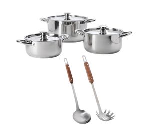Set batería + utensilios cocina Acero inoxidable 8 piezas SET-AHCOC12