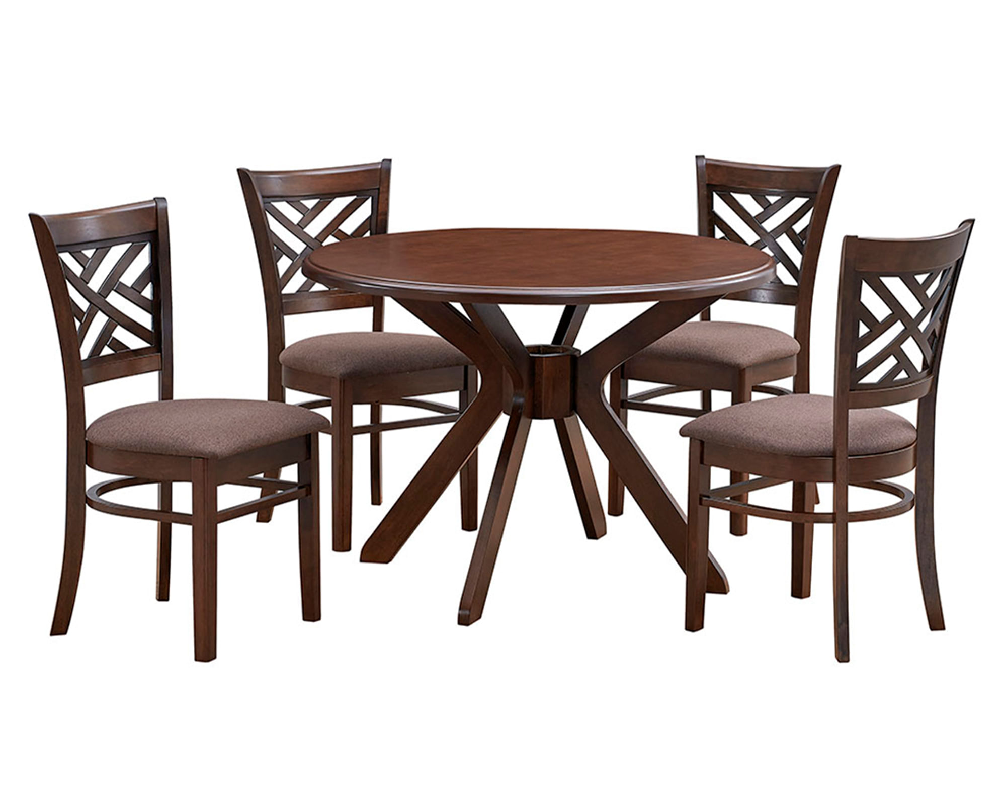 Alaia Home Comedor 4 sillas Amelie café 74x106x106 cm