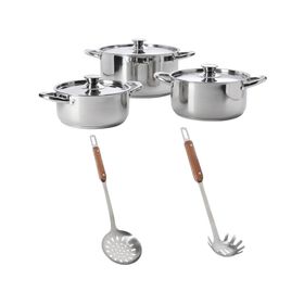 Set batería + utensilios cocina Acero inoxidable 8 piezas SET-AHCOC16