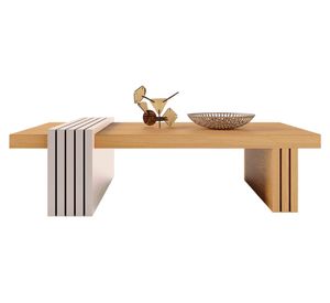 Mesa centro Praga freijo/off white 33x107x60 cm