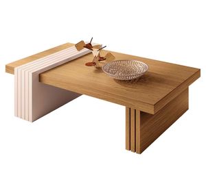 Mesa centro Praga freijo/off white 33x107x60 cm