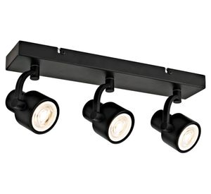 Foco barra sobrepuesto GU10 3L Komo negro