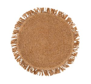 Cojín Artesana rafia redondo algodón 45 cm