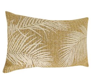 Cojín Nativa hoja poliéster/lino 30x50 cm