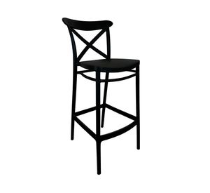 Pack 4 taburetes bar polipropileno Crossback negro