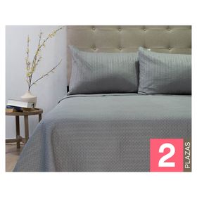 Quilt Boston gris 2 Plazas
