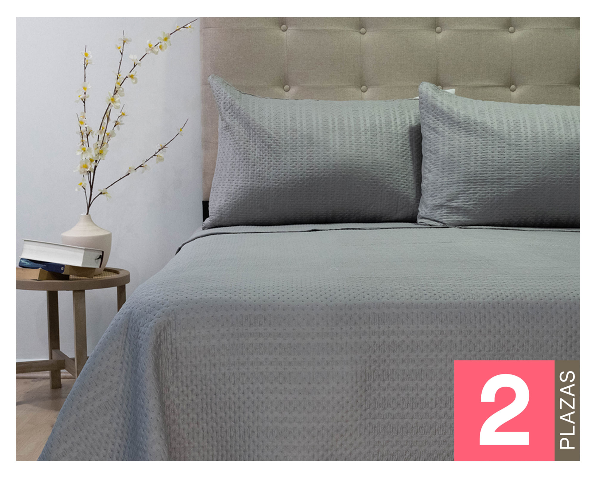 Doral Quilt Boston gris 2 Plazas