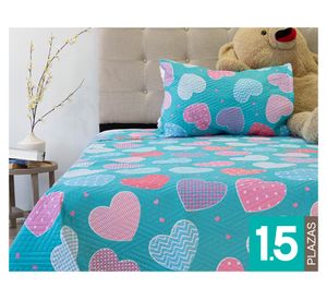 Quilt Origins corazones 1.5 Plazas