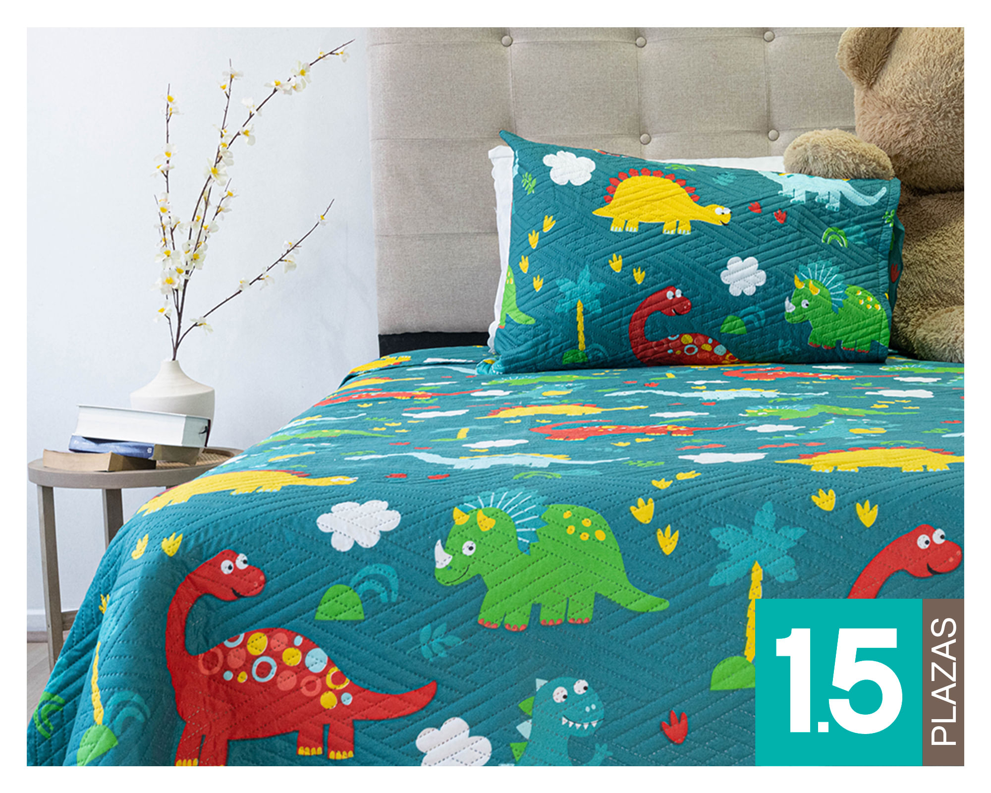 Doral Quilt Origins dinosaurios 1.5 Plazas