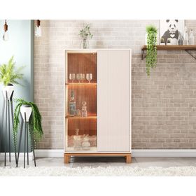 Vitrina Mondrian off white/castaño 153x90x38 cm