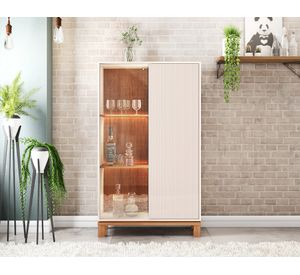 Vitrina Mondrian off white/castaño 153x90x38 cm