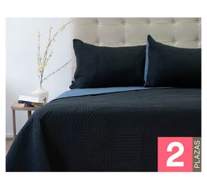 Quilt Origins negro/azul 2 plazas