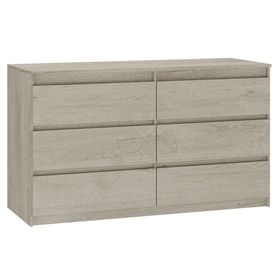 Cómoda Grecco crema rústico 6 cajones 69x120x45 cm