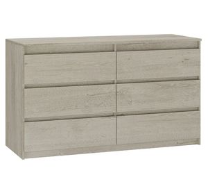 Cómoda Grecco crema rústico 6 cajones 69x120x45 cm