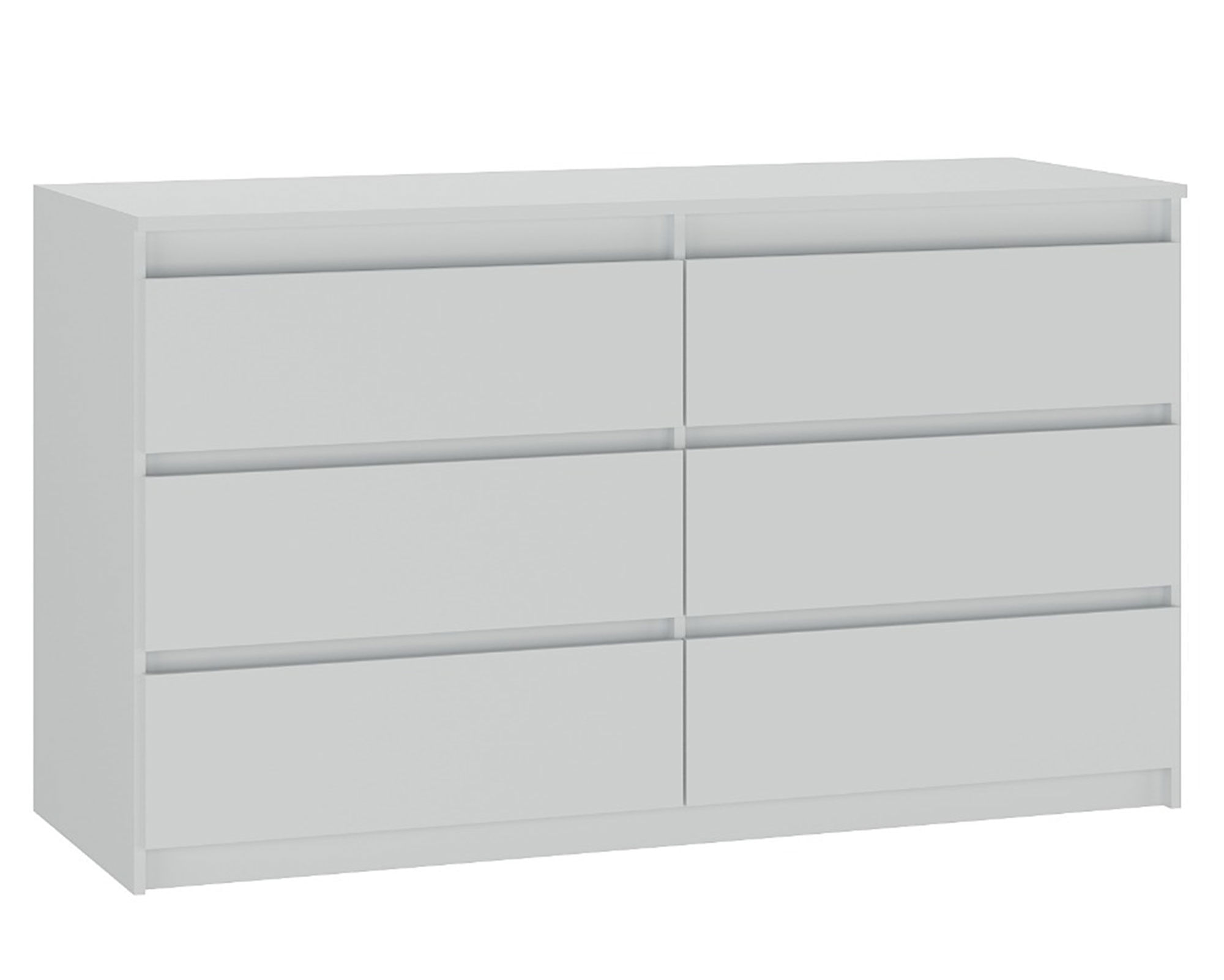 M+Design Cómoda Grecco blanco 6 cajones 69x120x45 cm.