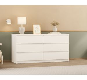 Cómoda Grecco blanco 6 cajones 69x120x45 cm