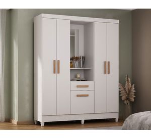 Clóset tocador 4 puertas 1 cajón 1 zapatera Valerie blanco 180x144.4x40.5 cm