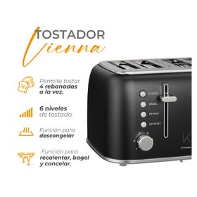 Tostador eléctrico Vienna negro 1600W