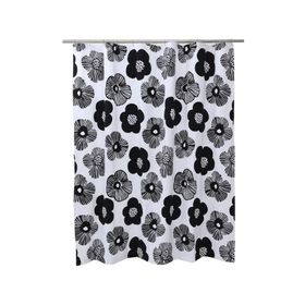 Cortina baño B&W blanco/negro 180x180 cm