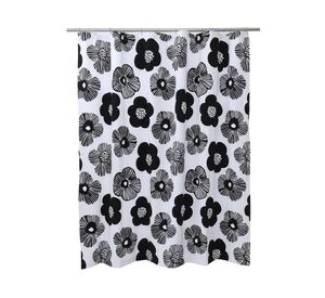 Cortina baño B&W blanco/negro 180x180 cm