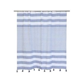 Cortina baño Rayas azul 180x180 cm