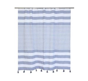 Cortina baño Rayas azul 180x180 cm