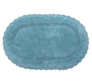 Piso baño Oval crochet agua 50x80 cm