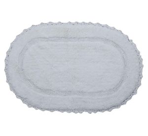 Piso baño Oval crochet blanco 50x80 cm