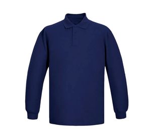 Polera pique manga larga Hombre azul