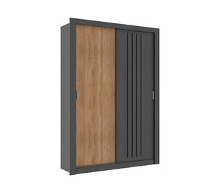 Clóset 2 puertas Bristol negro/freijo 206x120x46 cm