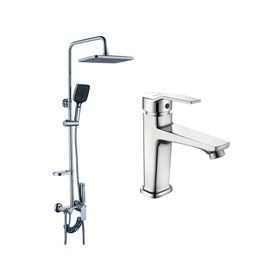 Columna ducha Compass 120 cm + Monomando lavamanos Compass