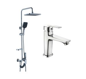 Columna ducha Compass 120 cm + Monomando lavamanos Compass