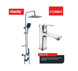 Columna ducha Compass 120 cm + Monomando lavamanos Compass