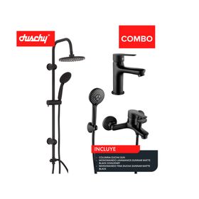 Columna ducha Sun 100 cm + Grifería tina/ducha + Monomando lavamanos Gunnar Mb