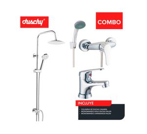 Columna ducha Canaria 100 cm + Grifería ducha + Monomando lavamanos Falun