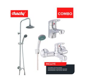 Columna ducha Basic 100 cm + Grifería tina + Monomando lavamanos Eko