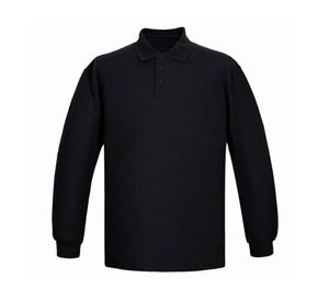 Polera pique manga larga negro Hombre