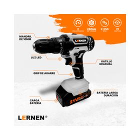 Kit taladro destornillador Inalámbrico 21V + 2 Baterías