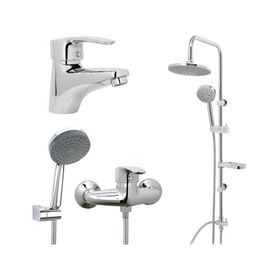 Columna 84 cm + Monomando lavamanos + Monomando ducha Muzio