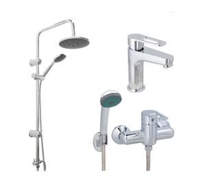 Columna 100 cm + Monomando lavamanos + Monomando ducha Verona