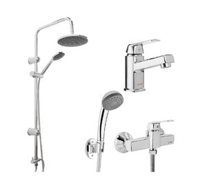 Columna 100 cm + Monomando lavamanos + Monomando ducha Módena