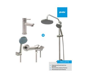 Columna 83.5 cm + Monomando lavamanos + Monomando ducha Fiorenzo