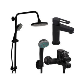 Columna 84 cm + Monomando lavamanos + Monomando tina/ducha Verona